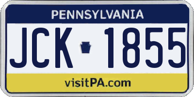 PA license plate JCK1855