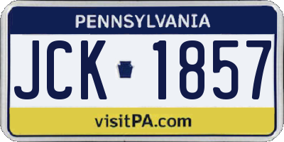 PA license plate JCK1857