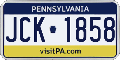 PA license plate JCK1858