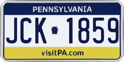 PA license plate JCK1859