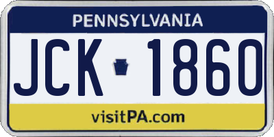 PA license plate JCK1860