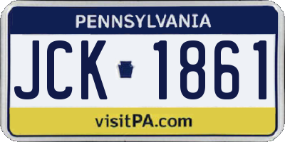PA license plate JCK1861