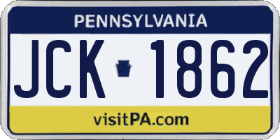 PA license plate JCK1862