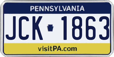 PA license plate JCK1863