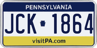 PA license plate JCK1864