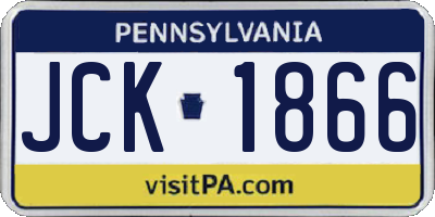 PA license plate JCK1866