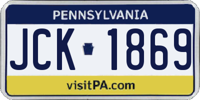 PA license plate JCK1869