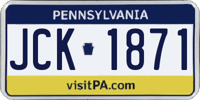 PA license plate JCK1871