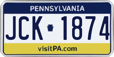 PA license plate JCK1874