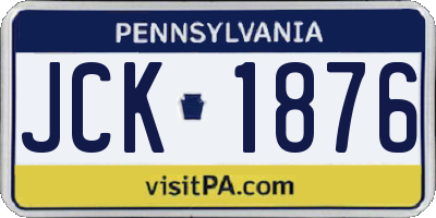 PA license plate JCK1876