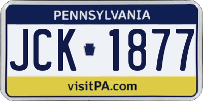 PA license plate JCK1877