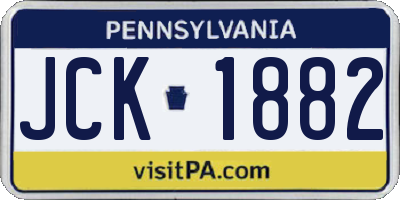 PA license plate JCK1882