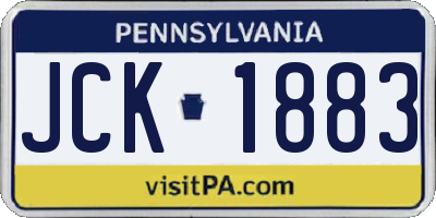 PA license plate JCK1883