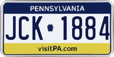 PA license plate JCK1884
