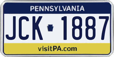 PA license plate JCK1887