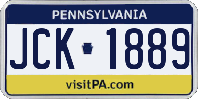 PA license plate JCK1889