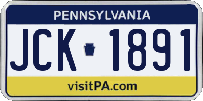 PA license plate JCK1891