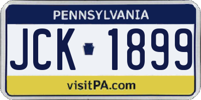 PA license plate JCK1899