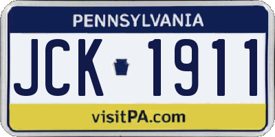 PA license plate JCK1911