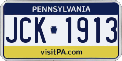 PA license plate JCK1913