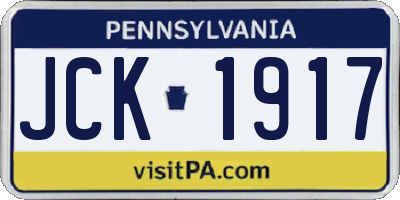 PA license plate JCK1917