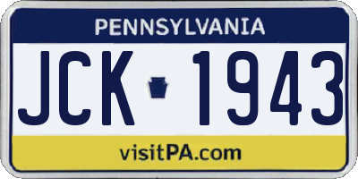 PA license plate JCK1943