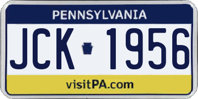 PA license plate JCK1956