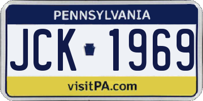 PA license plate JCK1969