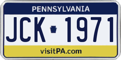PA license plate JCK1971