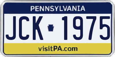 PA license plate JCK1975