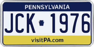PA license plate JCK1976