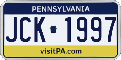 PA license plate JCK1997