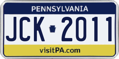 PA license plate JCK2011