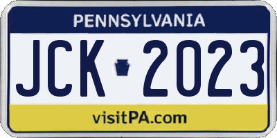 PA license plate JCK2023