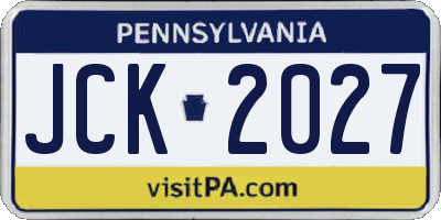 PA license plate JCK2027