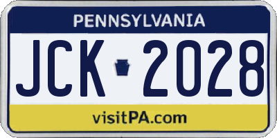 PA license plate JCK2028