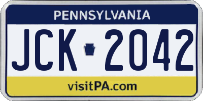 PA license plate JCK2042