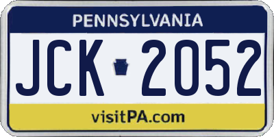PA license plate JCK2052