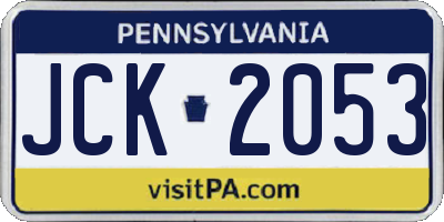 PA license plate JCK2053