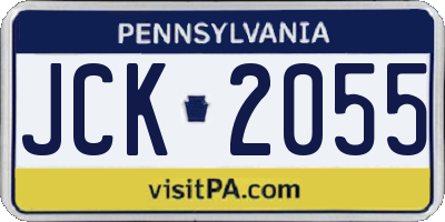 PA license plate JCK2055