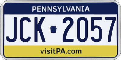 PA license plate JCK2057
