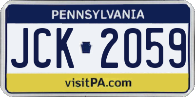 PA license plate JCK2059