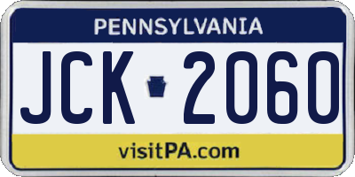 PA license plate JCK2060