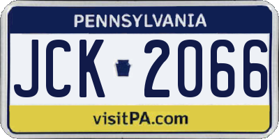 PA license plate JCK2066