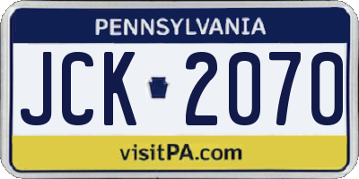 PA license plate JCK2070