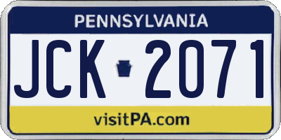 PA license plate JCK2071
