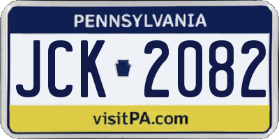 PA license plate JCK2082
