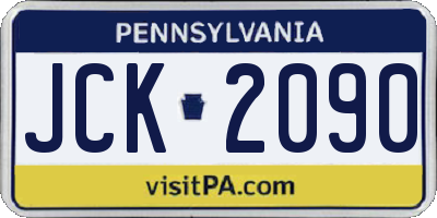 PA license plate JCK2090