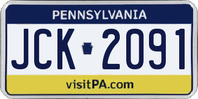 PA license plate JCK2091