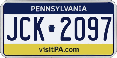 PA license plate JCK2097